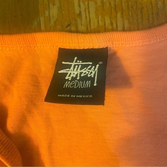 Really Clean Stussy Tank Top Sleeveless T-Shirt Orange Size Medium - Picture 3 of 4